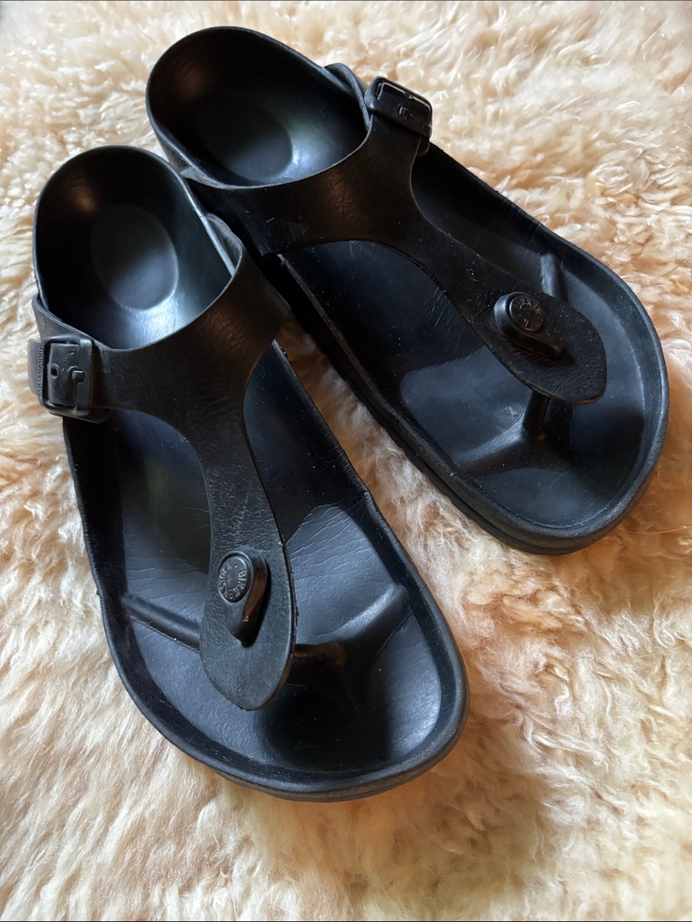Birkenstock lightweight sandals. Black. Size 39 (8-8.5 US). Made in Germany.